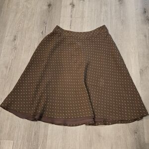 Jones New York A Line Brown Printed Lined Skirt Size 8